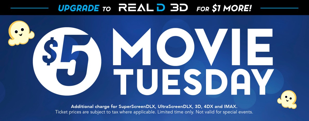  Tuesday Movie Tickets and  Popcorn Are Back!